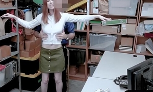 Cute redhead legal age teenager shoplifter got caught and punished