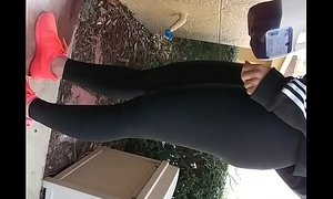 Sexy thick white girl in spandex