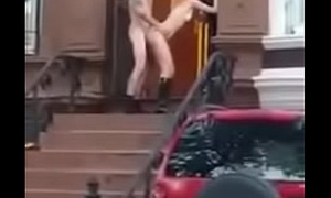 Man fucks girl open-air