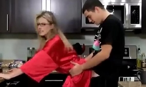 Young Son Copulates his Hot Mother in the Kitchen